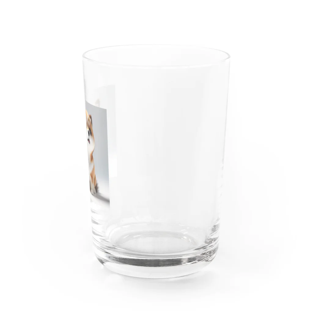 dcgnori／ワンコ画像の愛の使者、オムスビ顔の三角しばちゃん Water Glass :right