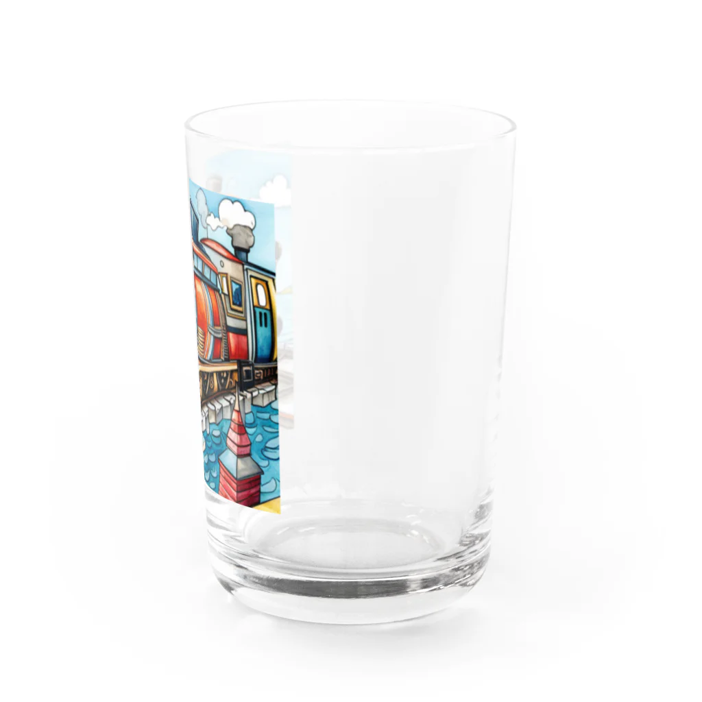 アニマルキャンバスのトレインフィッシュ Water Glass :right