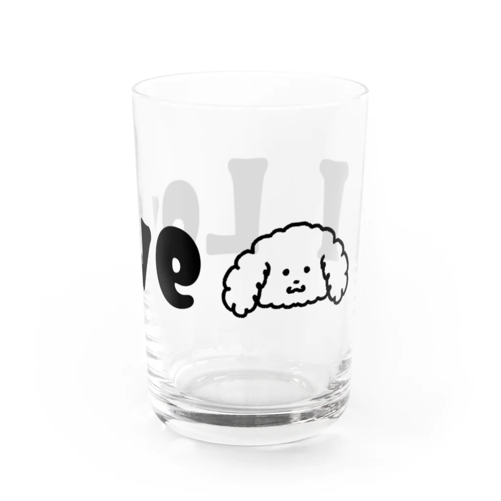 ほしいるかのI Love プードル Water Glass :right