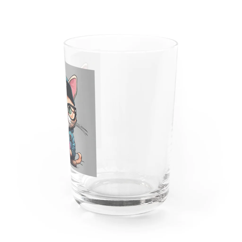 非常口社長のヒップホップ猫 Water Glass :right