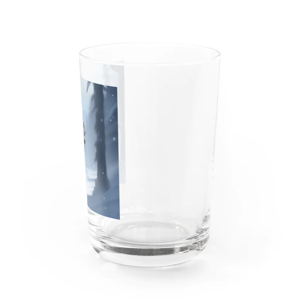 うねうねキャッチのクリスマスのトナカイ Water Glass :right