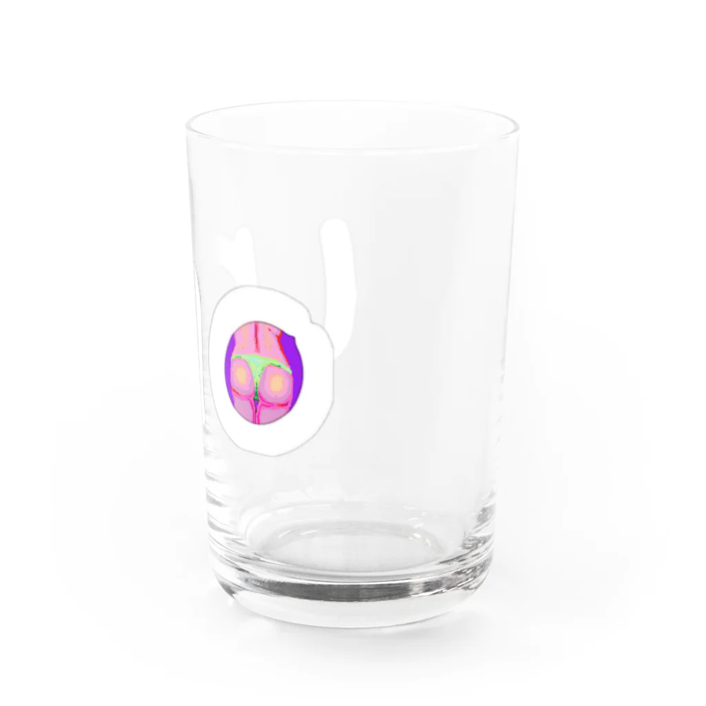 unoのUNOロゴ×ドットビキニヒップ Water Glass :right