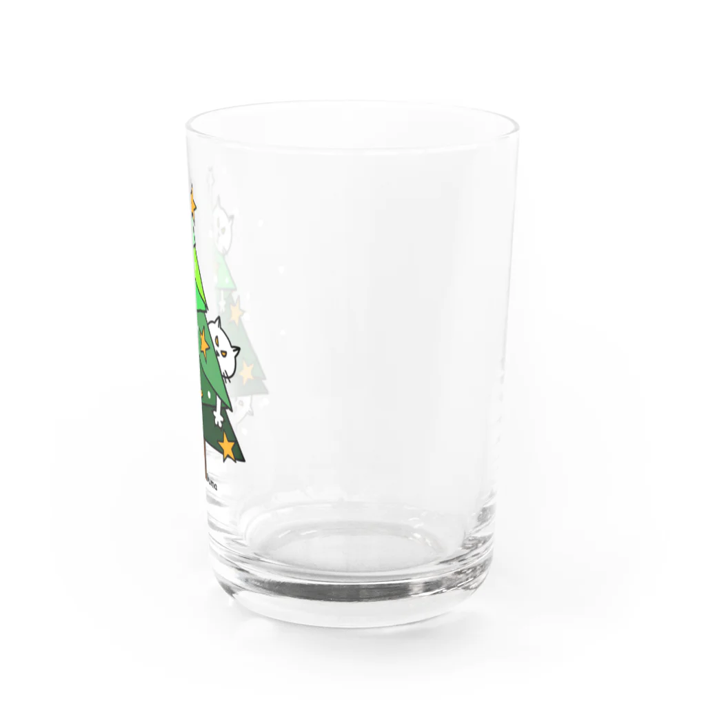 mkumakumaのニャンコの楽しいクリスマス Water Glass :right