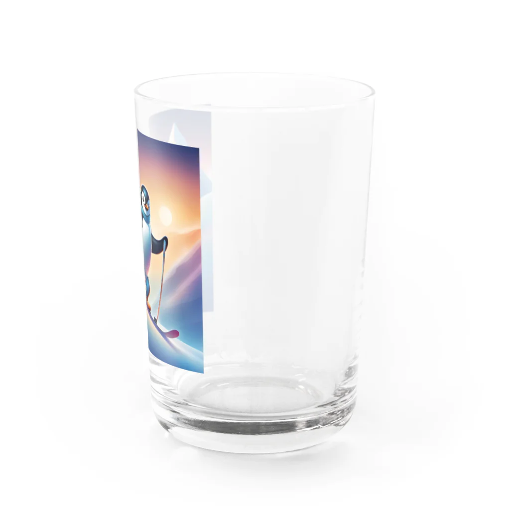 Yumexのスキーをするペンギンのペーくん Water Glass :right