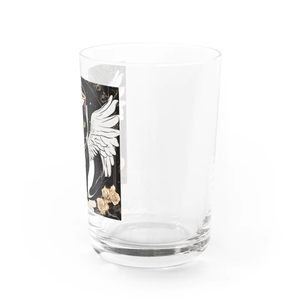 宇宙黒猫キョロちゃんの宇宙黒猫キョロちゃん(薔薇) Water Glass :right