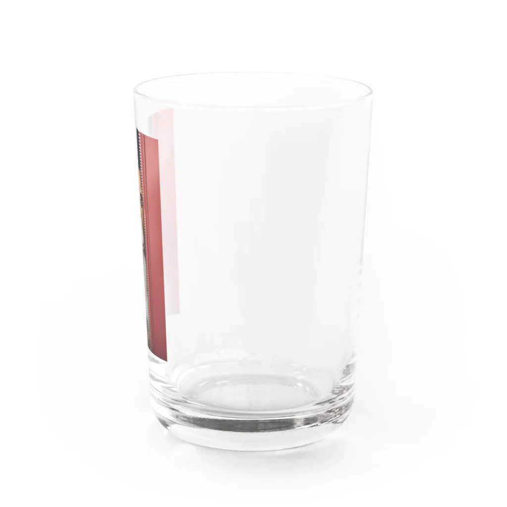 YUTO1126のジッパーから覗く犬 Water Glass :right