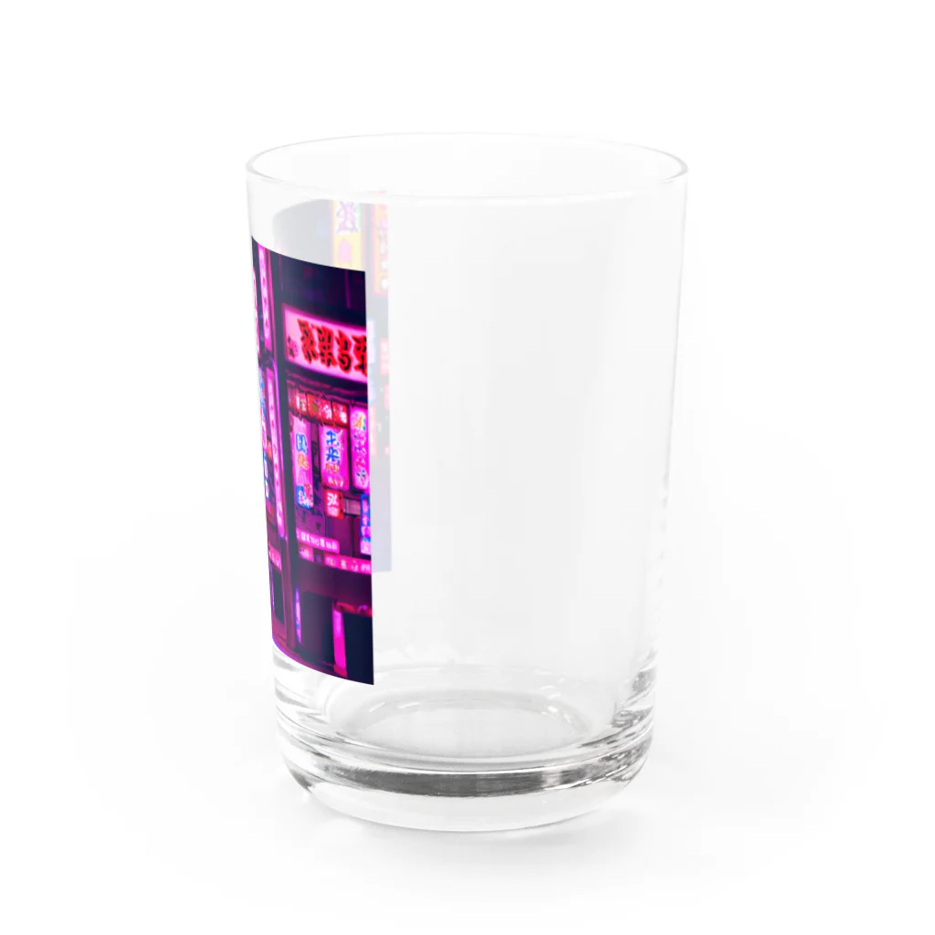 カラスと麻雀の中華的な夜の街並み Water Glass :right