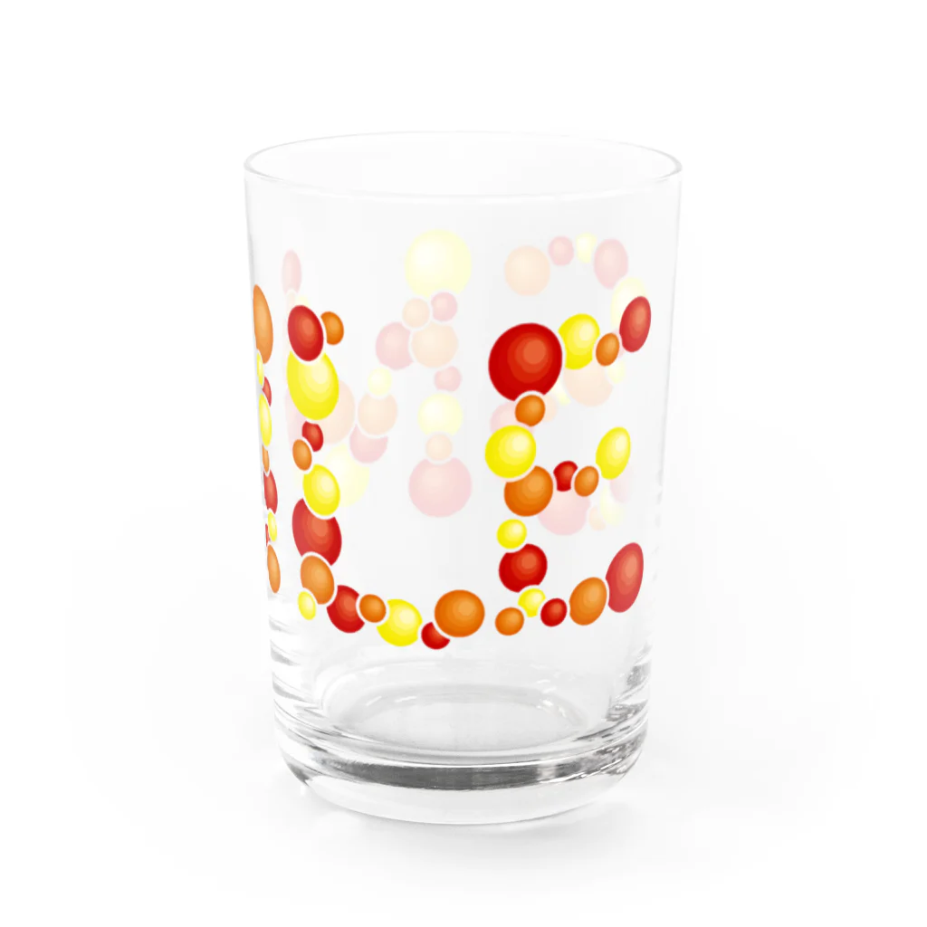 junichi-goodsのバルーン文字「SMILE」（赤色系） Water Glass :right