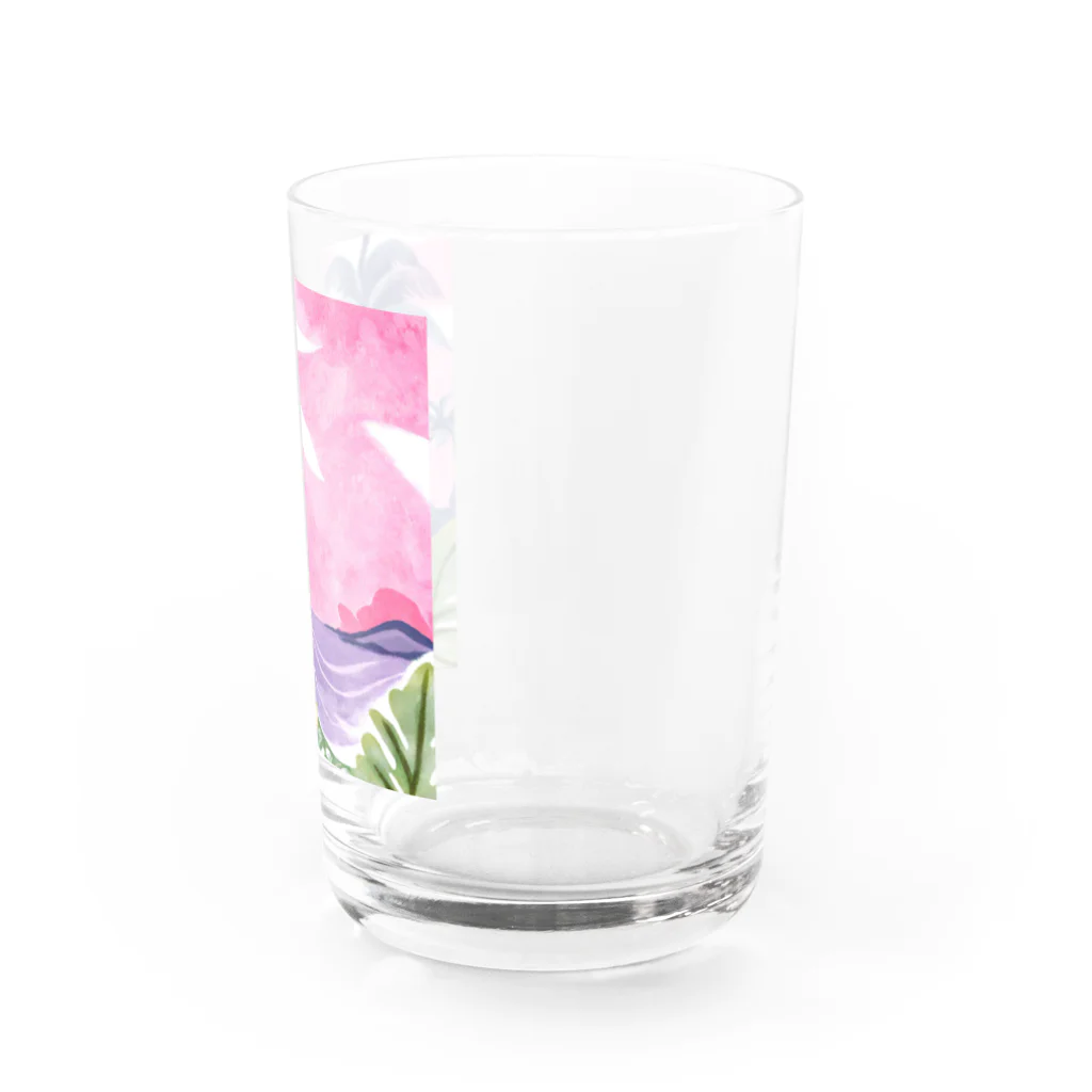 Sweet_moonLaboのHawaii　海とハイビスカス Water Glass :right