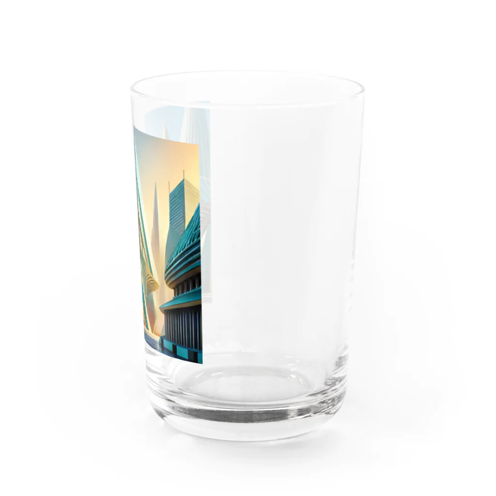 のんびりアート工房のジオメトリック都市 Water Glass :right