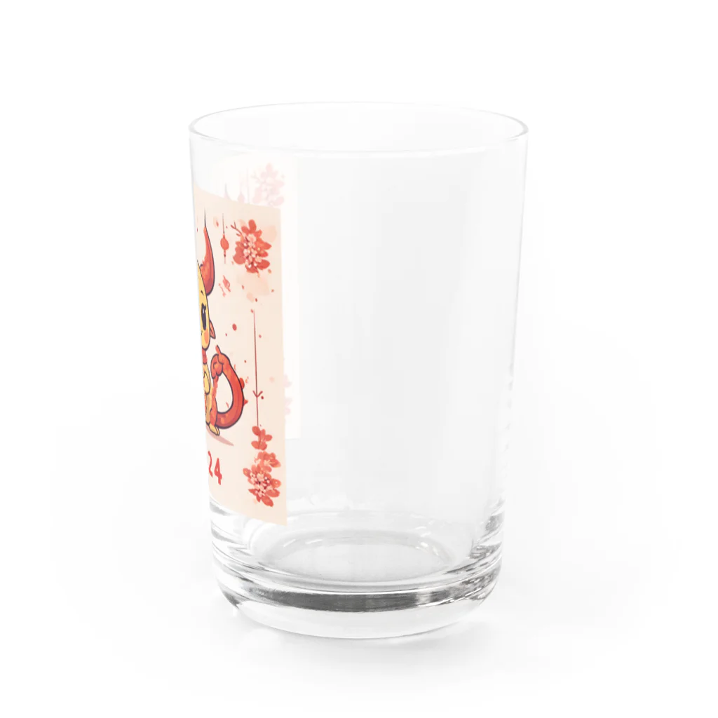 the blue seasonの春節の幸運をもたらすドラゴン Water Glass :right