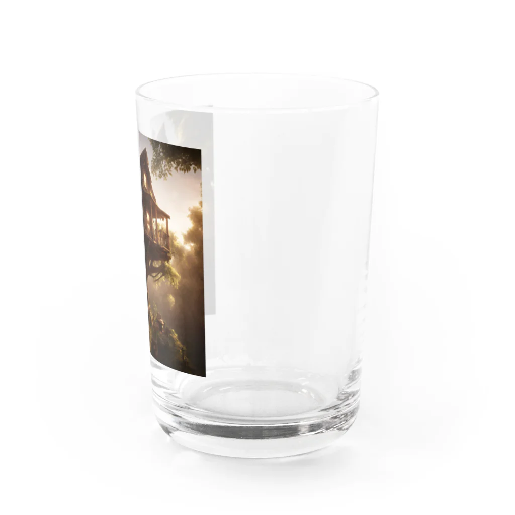 AI Imaginationのツリーハウスのイラストグッズ Water Glass :right