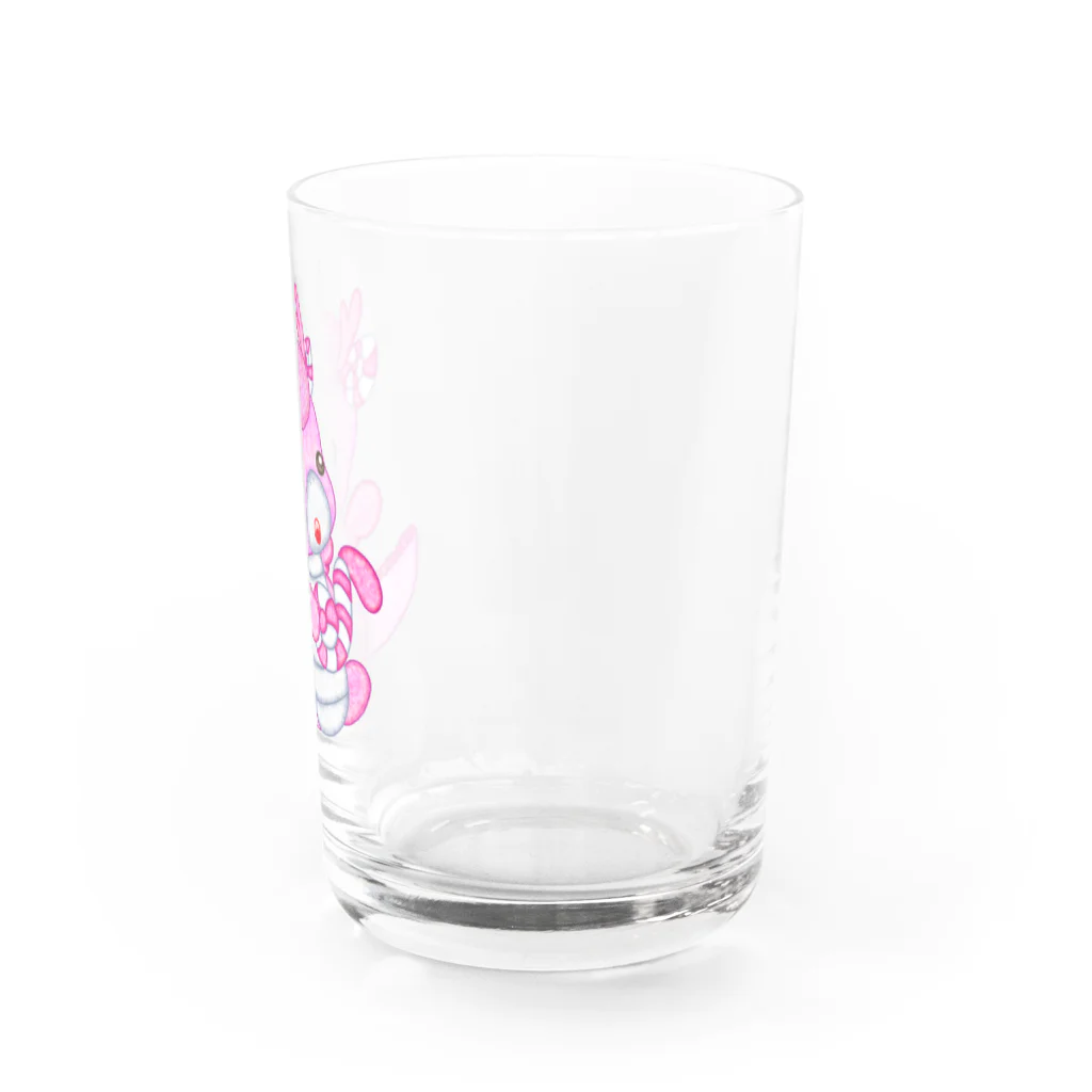 satoayaのアニマルカフェのキャンディードラゴン　桃 Water Glass :right