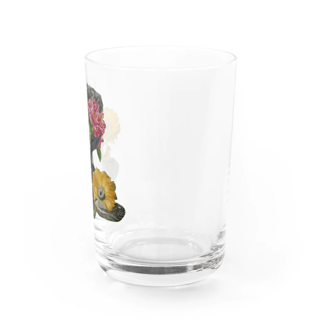 komeの花と鳥 Water Glass :right