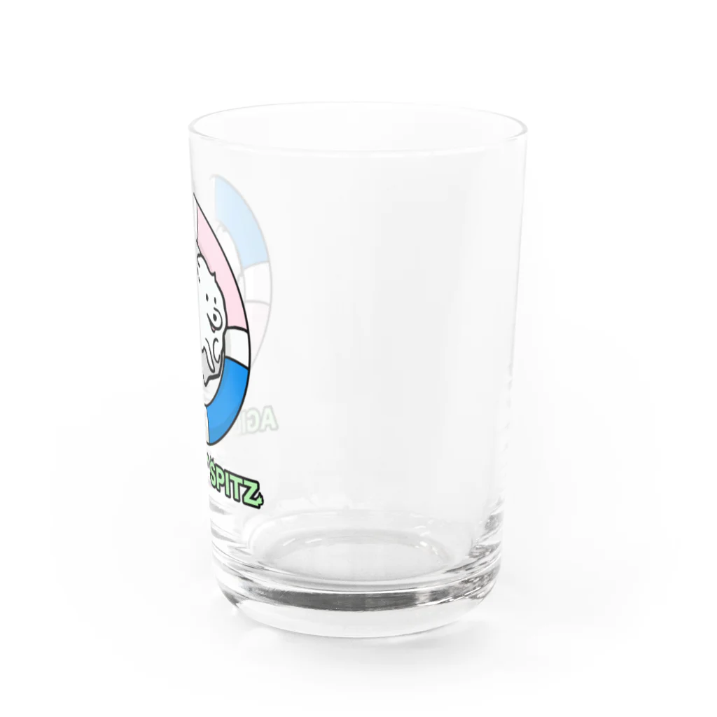 ehime@けだま&もち＆すみのAGILITY SPITZ「ぴょ〜んと飛ぶよ」 Water Glass :right