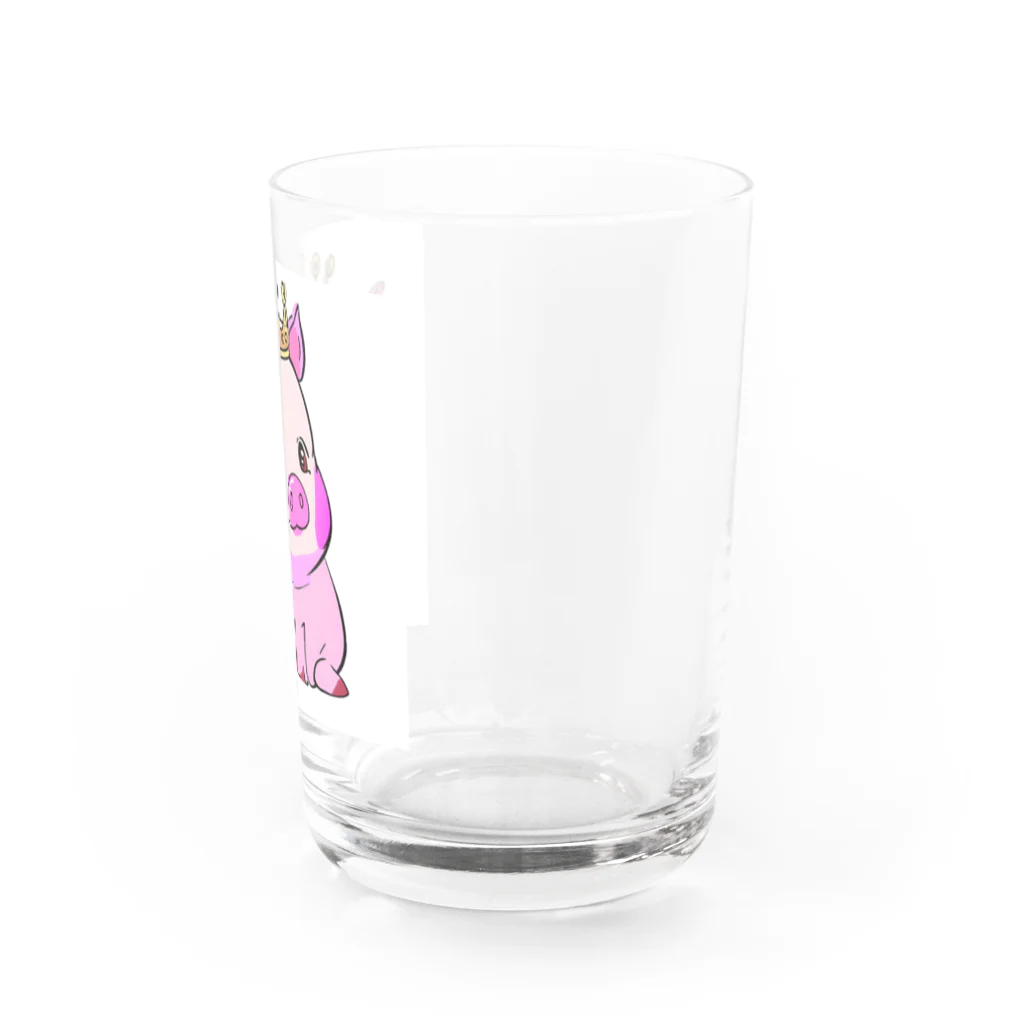 マインドアップの王冠のついたブタ Water Glass :right