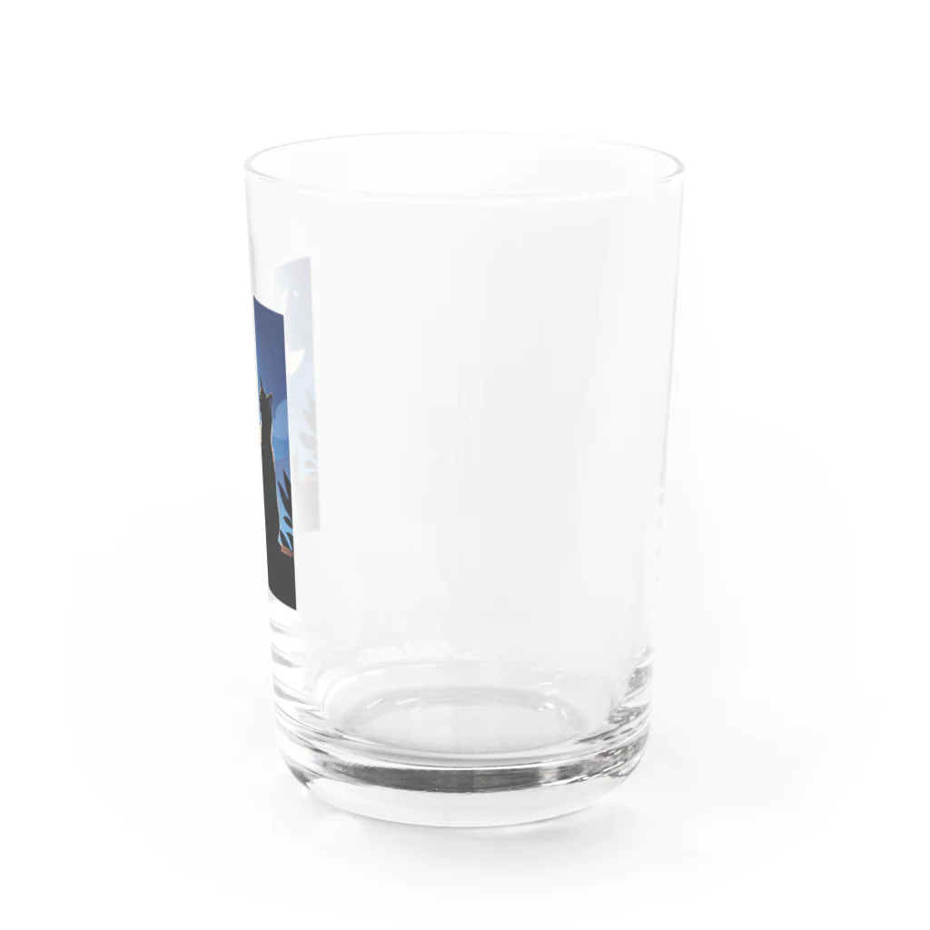 幸運のしっぽの月夜と黒猫 Water Glass :right