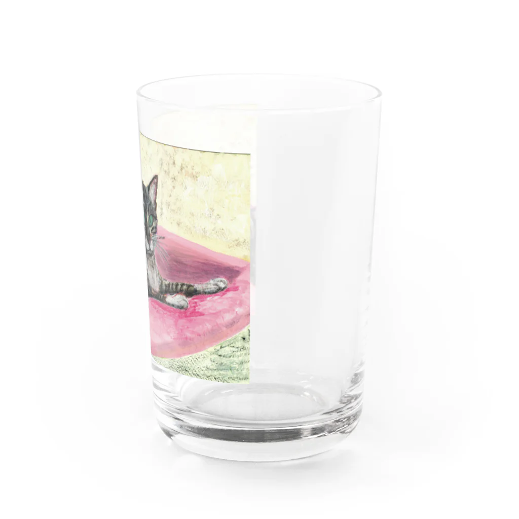 森図鑑の[森図鑑] 寝そべりキジトラ猫 Water Glass :right