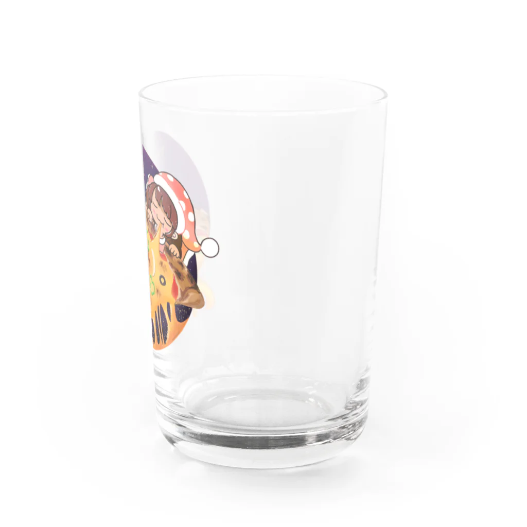 ランダの寝る ピザ 極楽 Water Glass :right