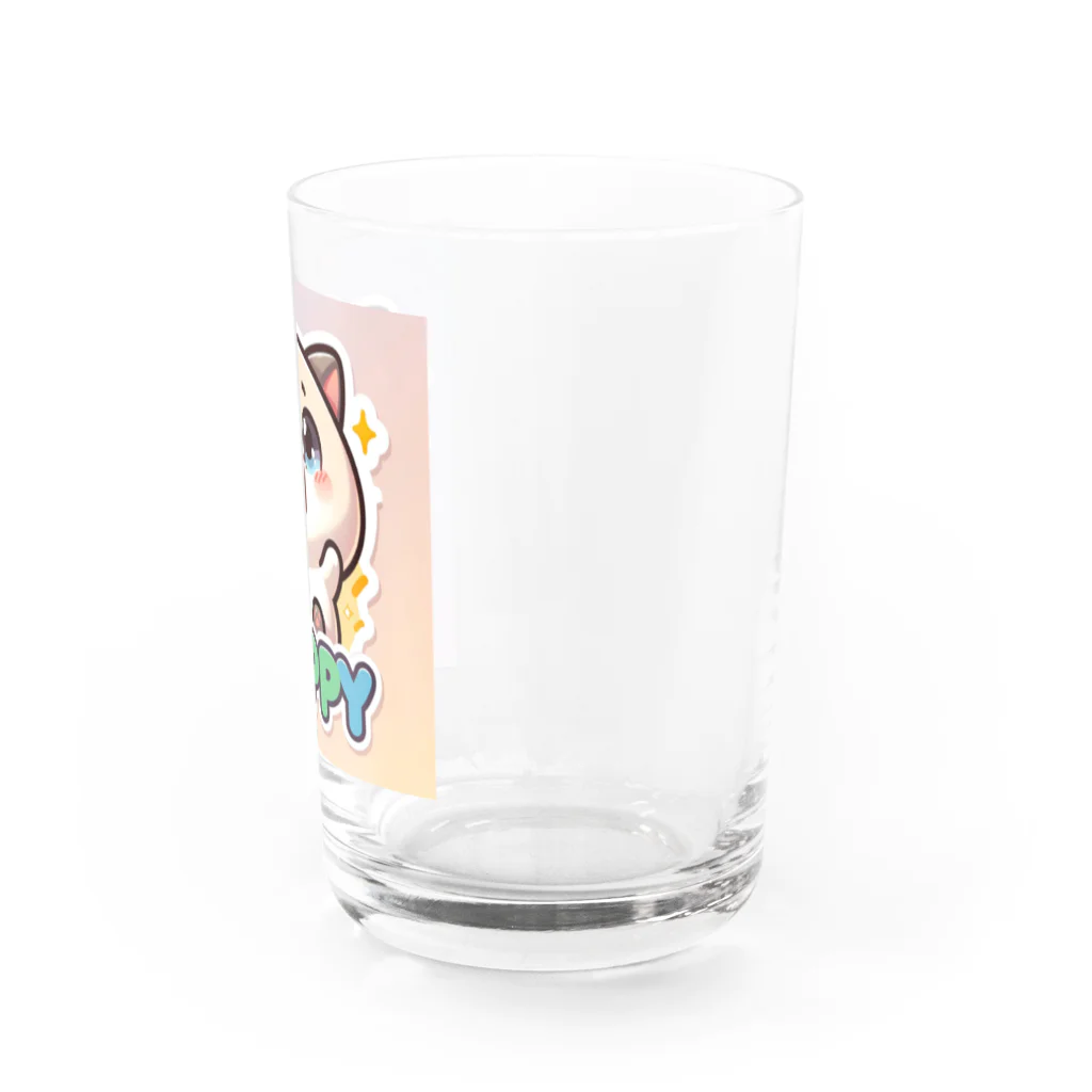 ラッキーマインあべむつきのLINEスタンプっぽいデザインの可愛らしい画像です！ Water Glass :right