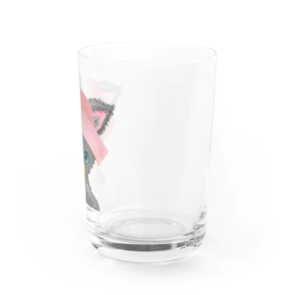 kumartshopの「帽子にゃんこ」クリア Water Glass :right