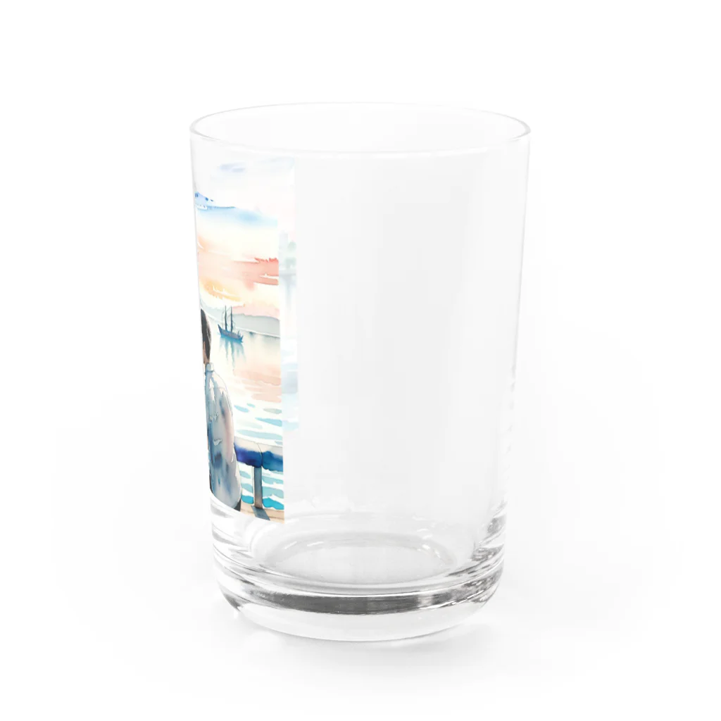 あかいはちのラブロマンスのカップル Water Glass :right