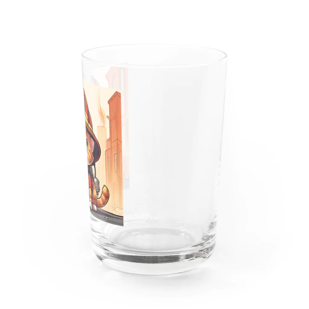 パパショップのネコ消防士 Water Glass :right