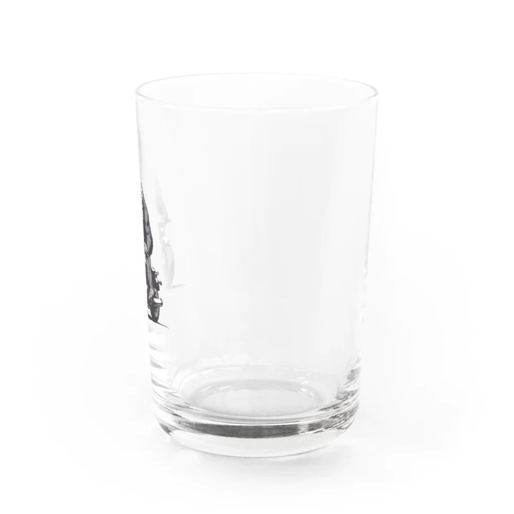 UEKIshopのバイクに乗ったゴリラ Water Glass :right