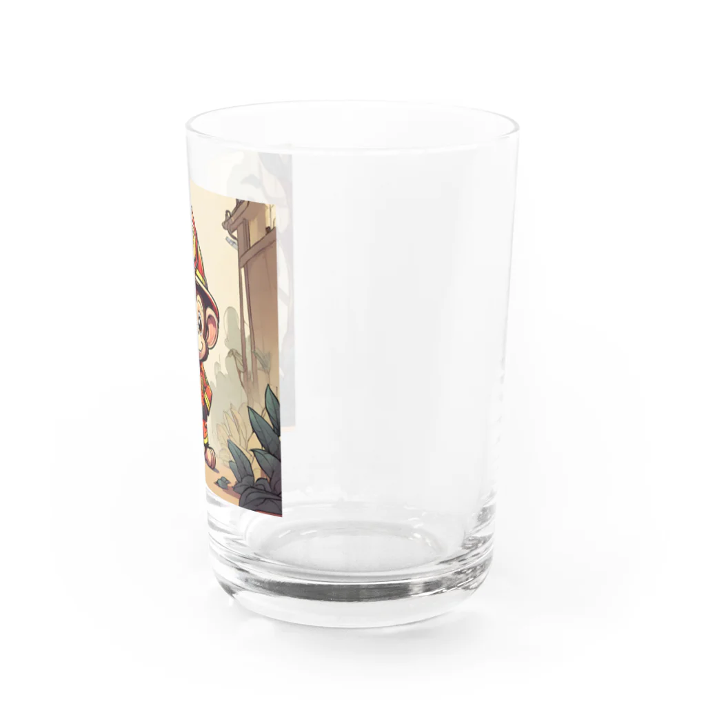 パパショップのキュートなお猿の消防士 Water Glass :right