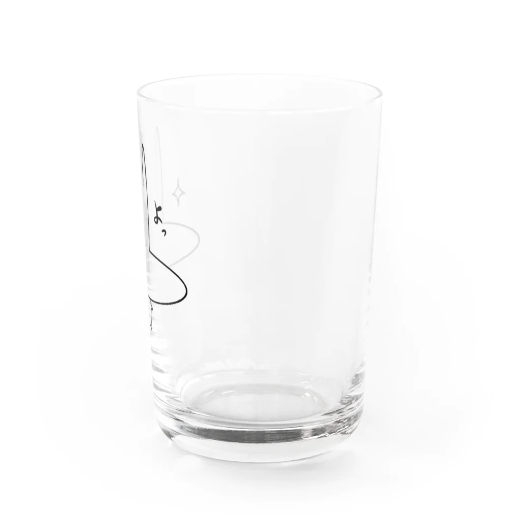 ピンクうさぎと。のクールなピンクうさぎ 線画ver. Water Glass :right