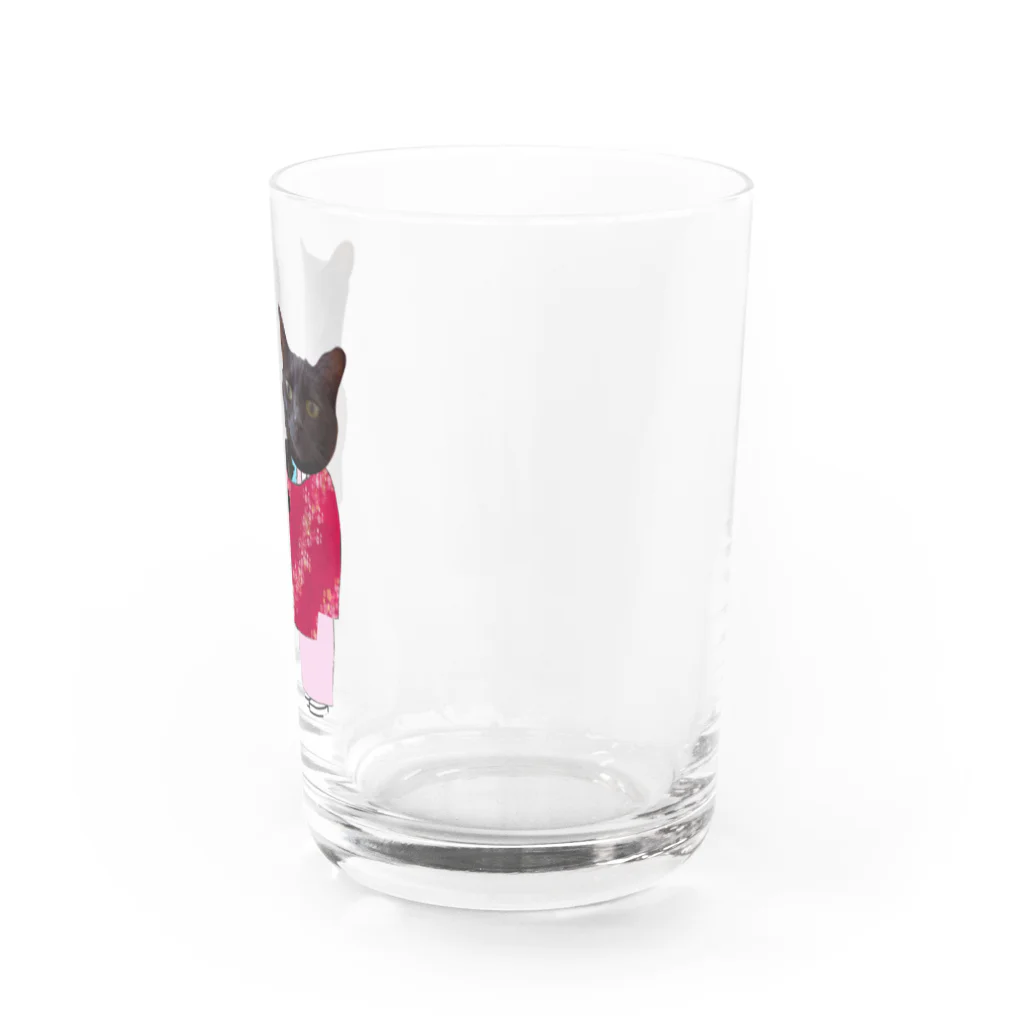 Parallel_merchの黒猫の親子 Water Glass :right