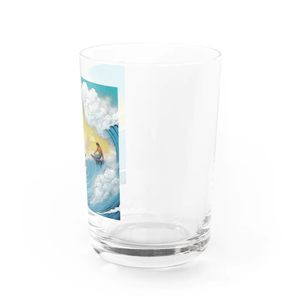 どうぶつやのハワイ　サーフィン Water Glass :right