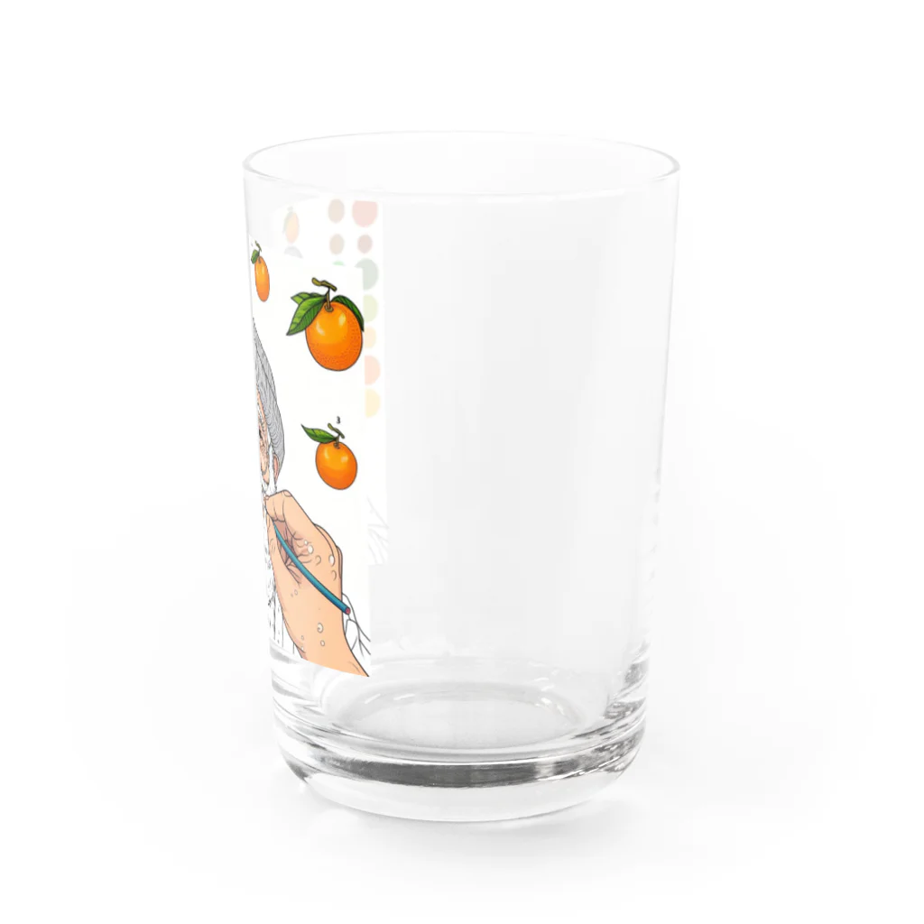 saijo79のミカンおじさんを描いてもらいました Water Glass :right