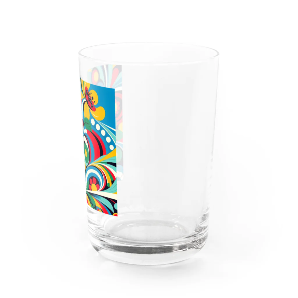 saqui.comのブルーベースの北欧柄 Water Glass :right