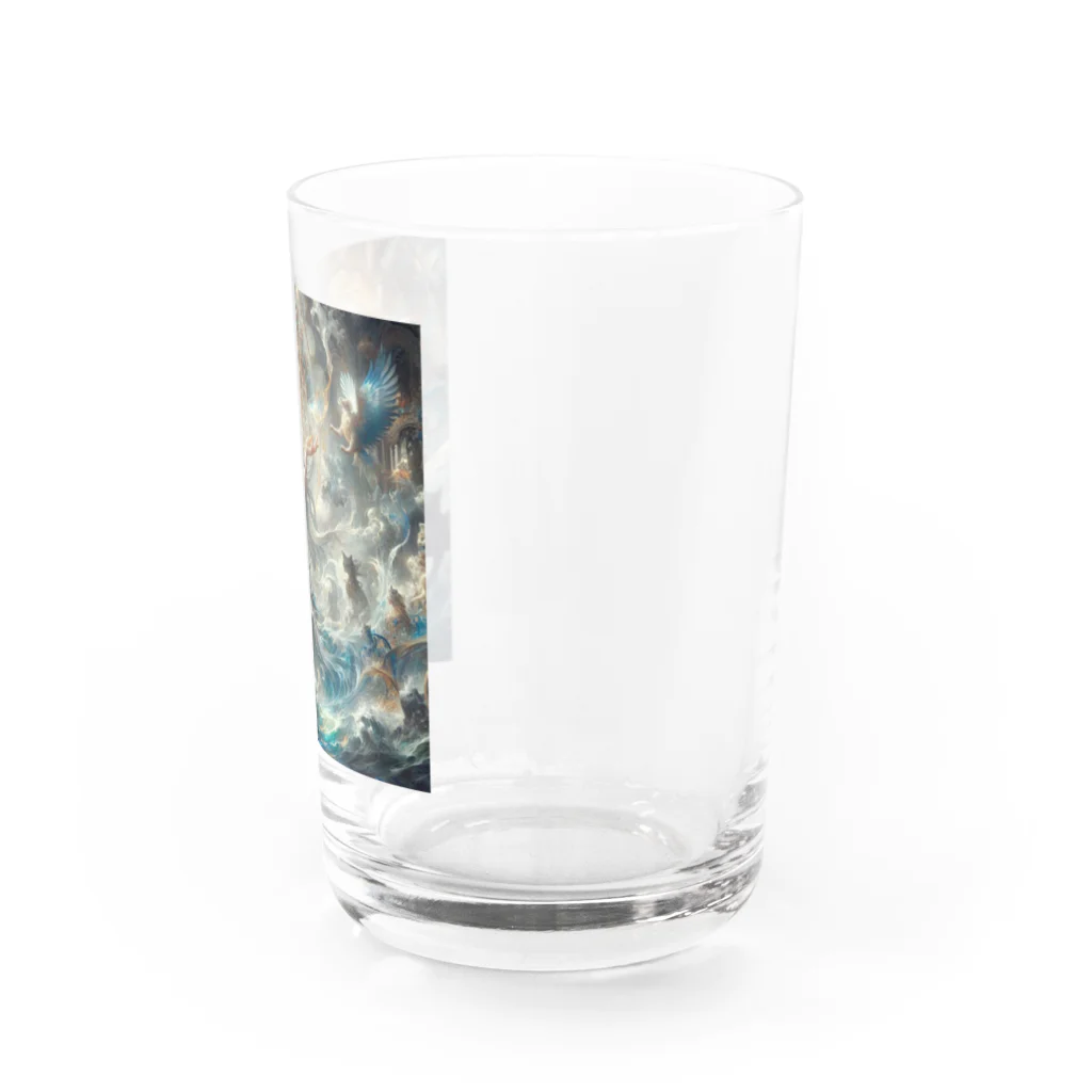 3匹の黒猫 ショップの水の女神と猫 Water Glass :right