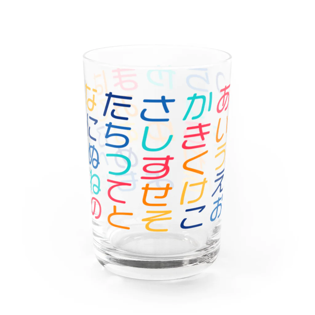 Peach Graphicsのあいうえお カラフル Water Glass :right