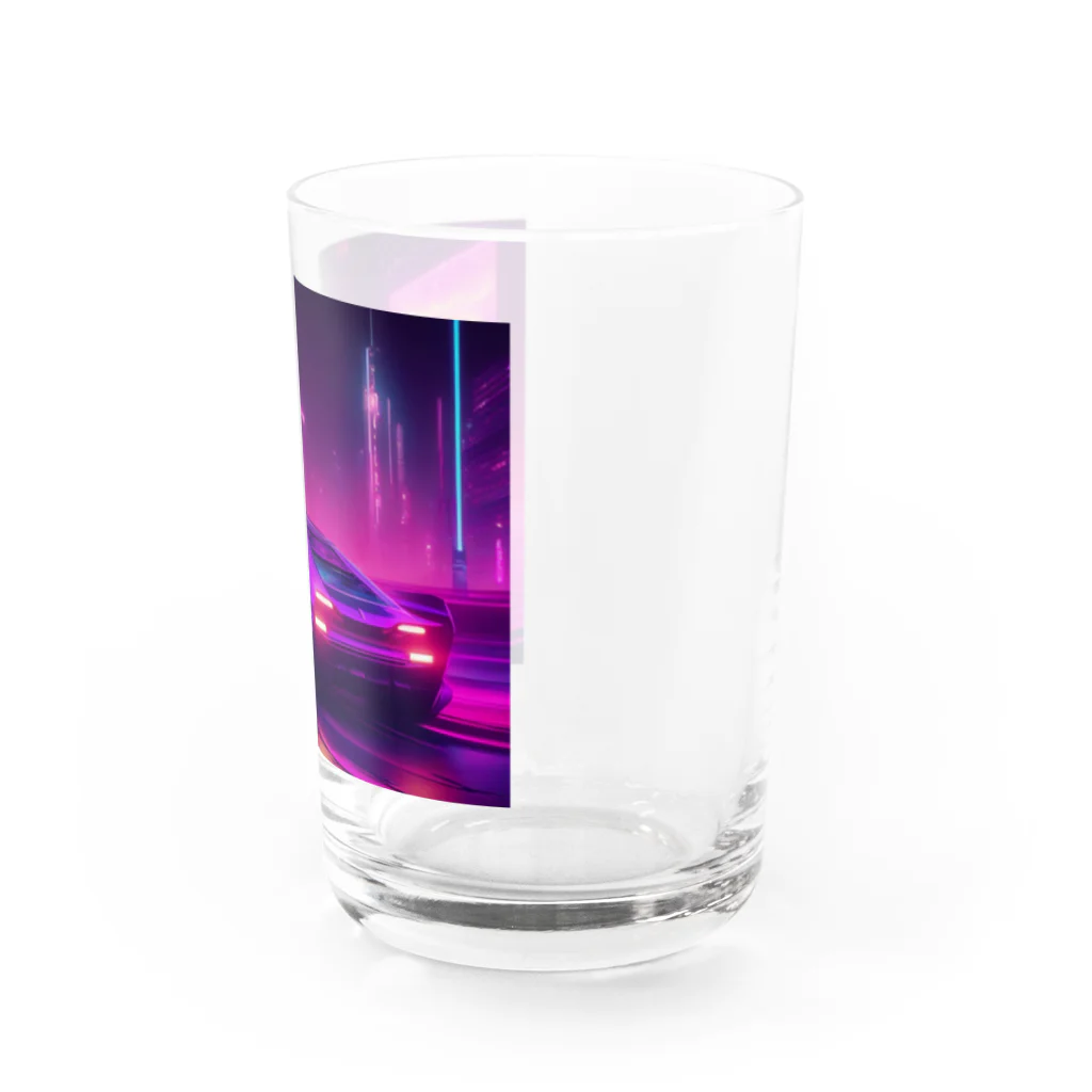 shell_hutの闇夜の中、主人公が追手から逃げるために猛スピードで運転している車 Water Glass :right