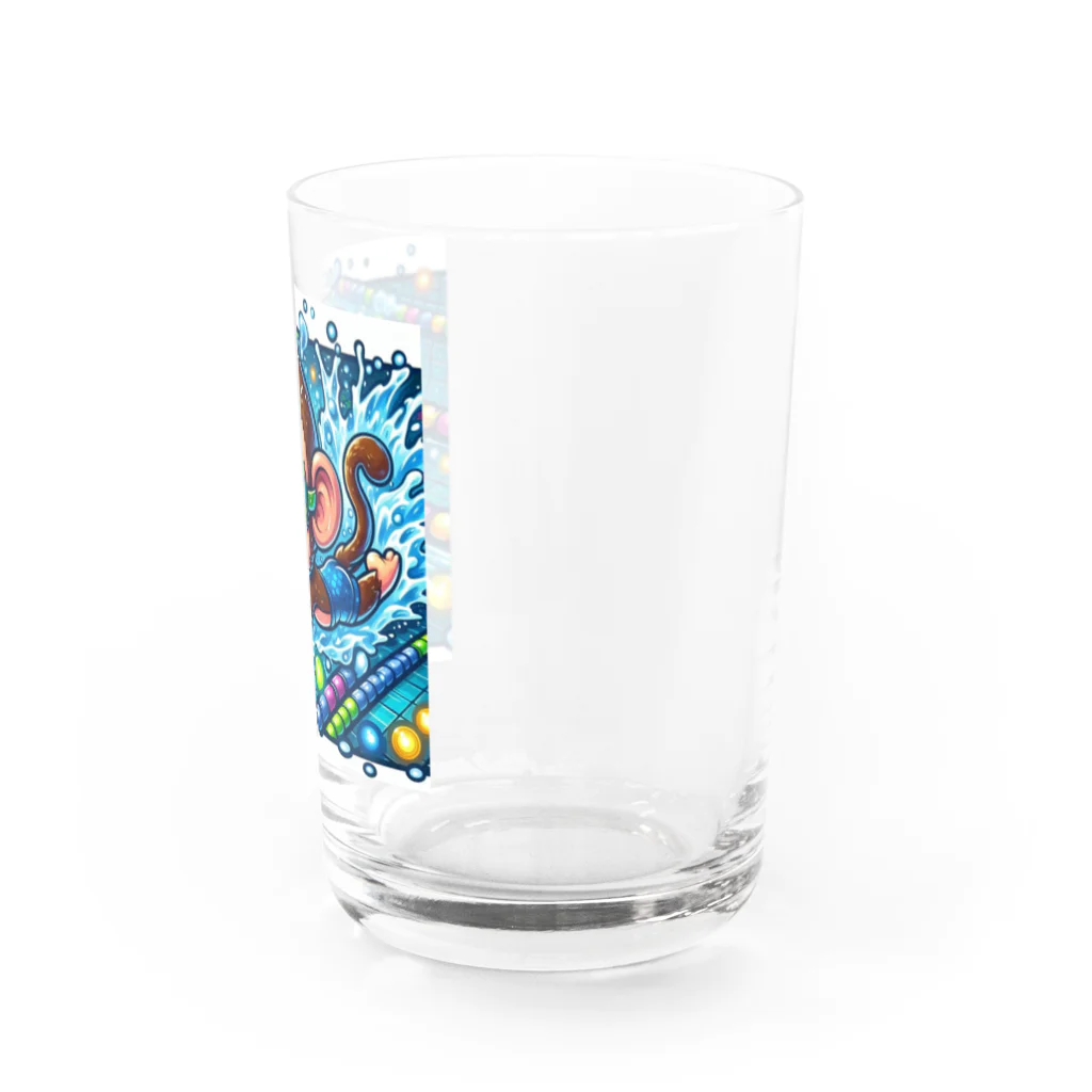 アニマルキャラクターショップのSwimming monkey Water Glass :right