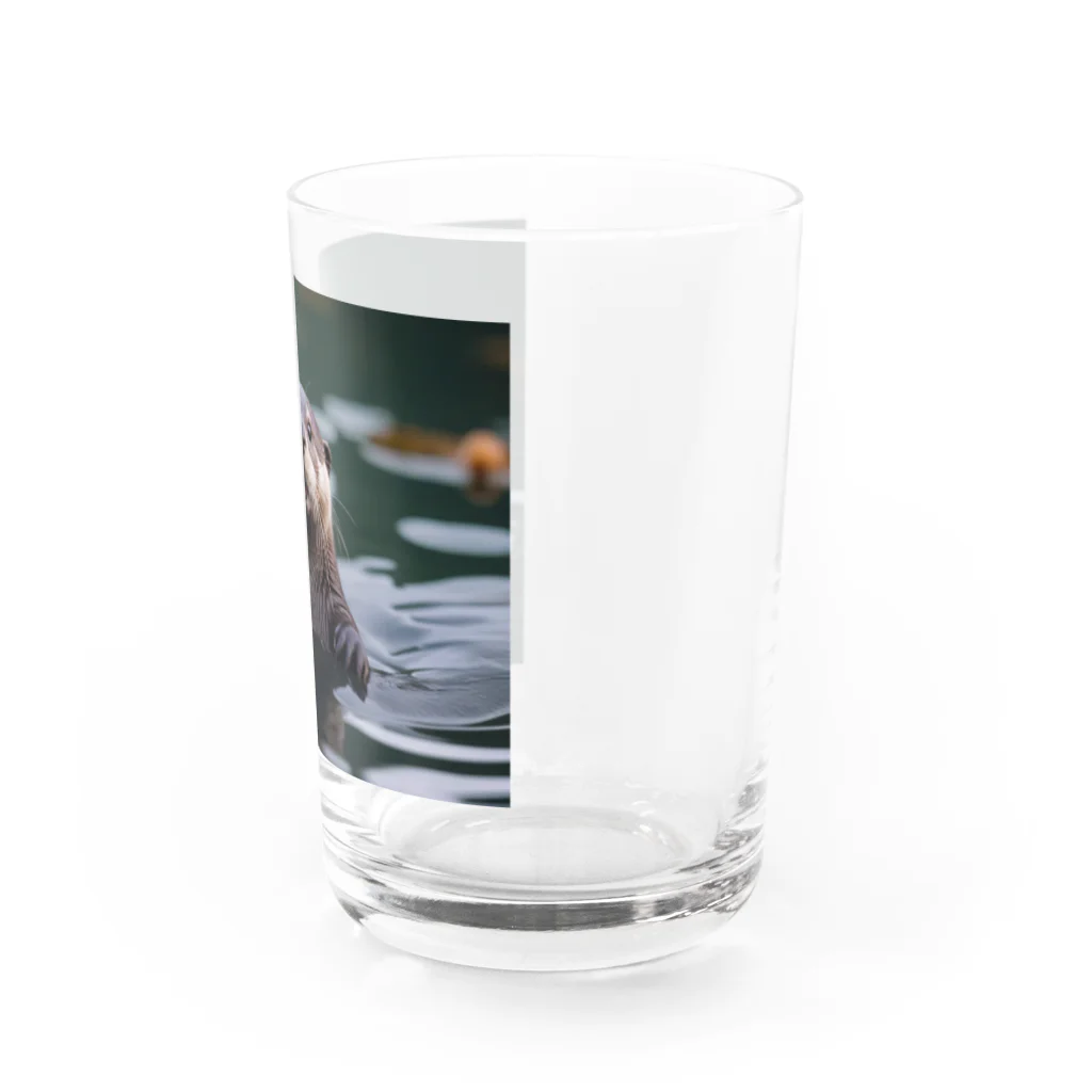 「動物ミリ屋」のカワウソのパーくん Water Glass :right