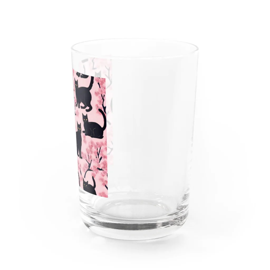 春夏秋冬。の黒猫と桜 Water Glass :right