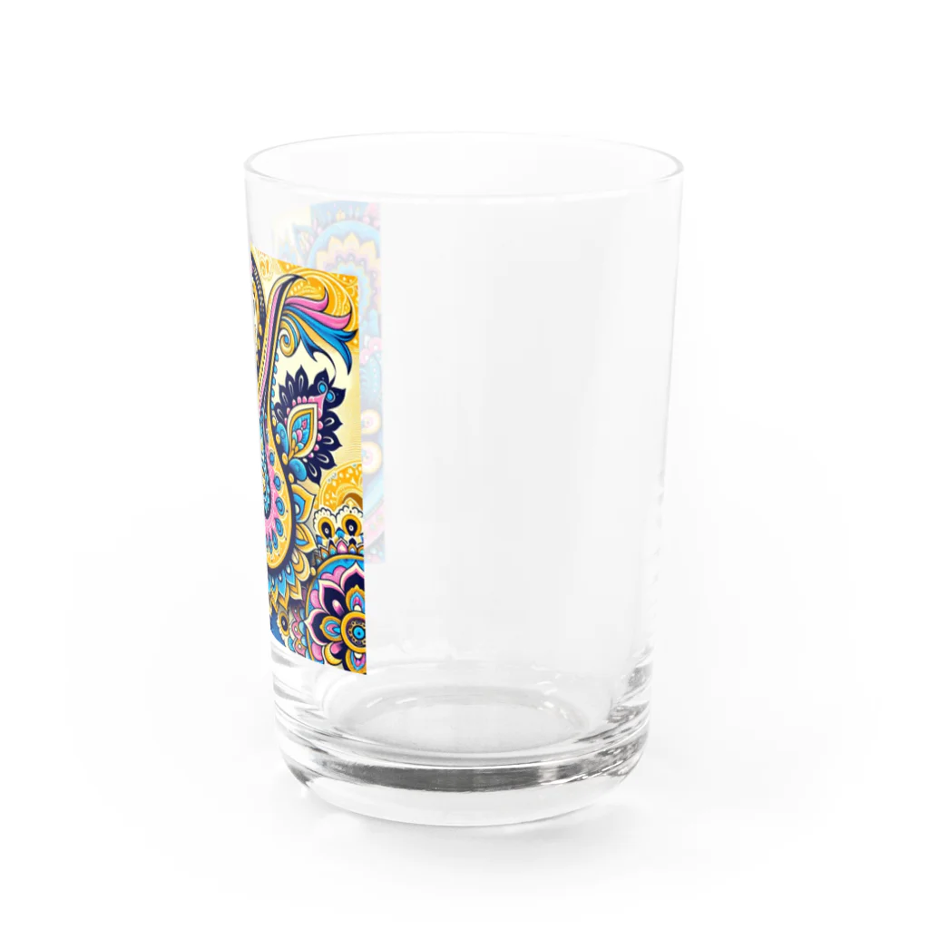 saqui.comのポップカラーのインド柄 Water Glass :right