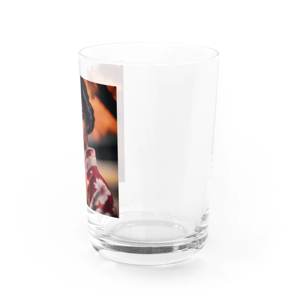 mari0909の【秋田の美しさを纏う凛とした着物姿】 Water Glass :right