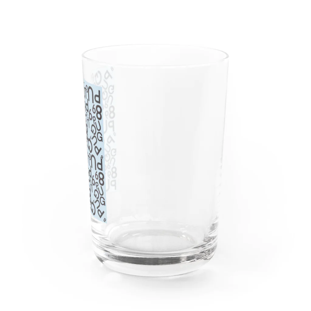 pug 89の犬　パグ　ロゴ　 Water Glass :right