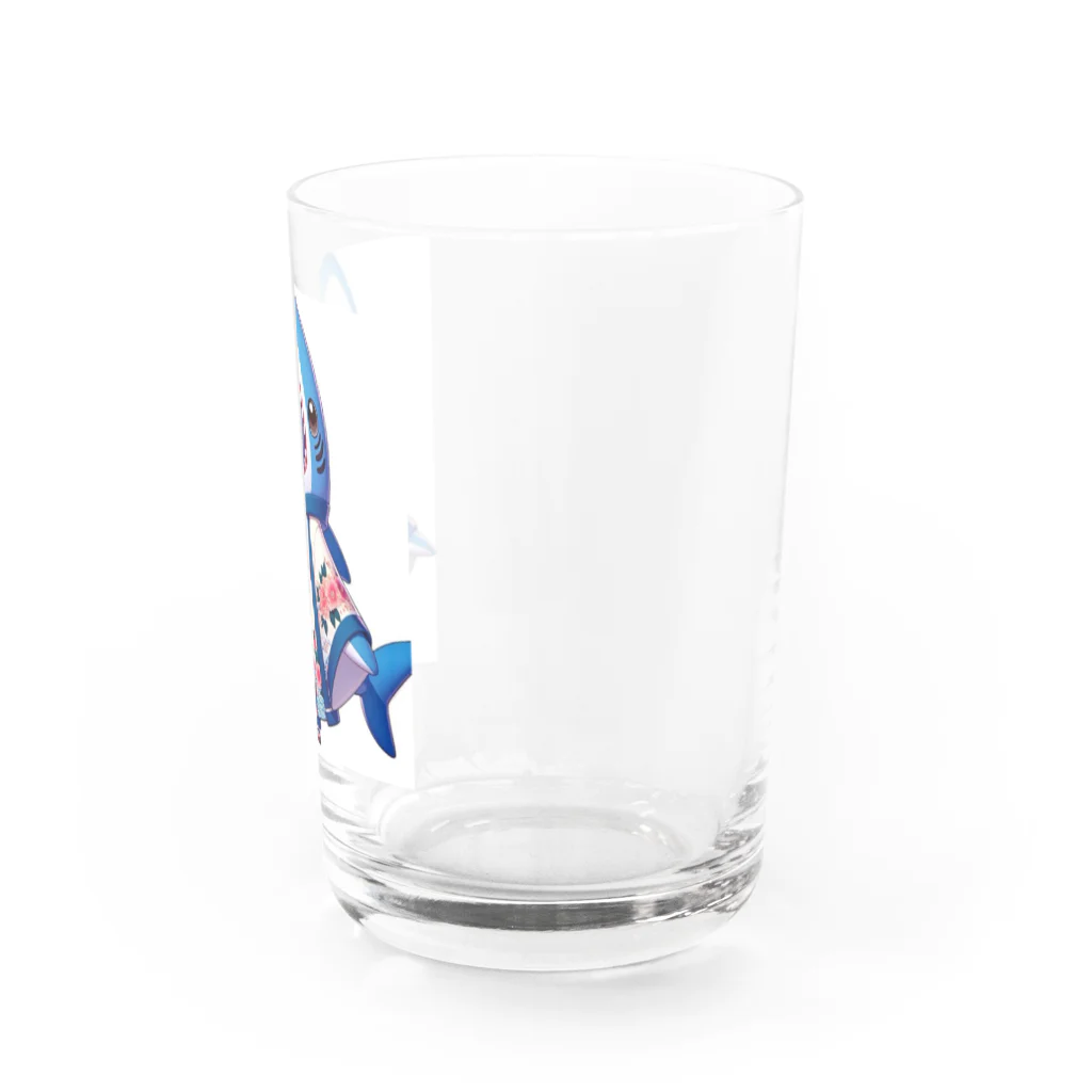 WING_0101の和風サメちゃんグッズ Water Glass :right