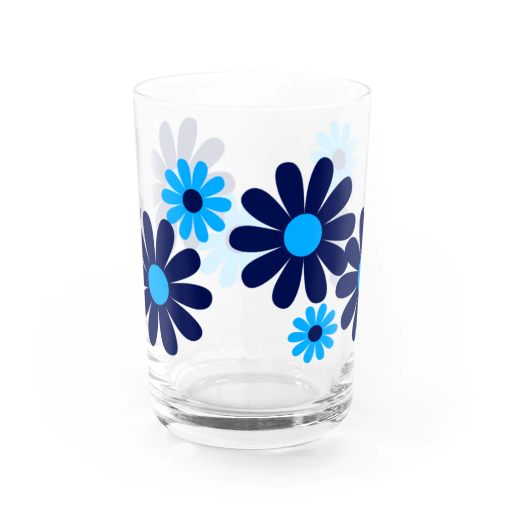 kazeou（風王）のレトロ風花(8枚)青・水色 Water Glass :right