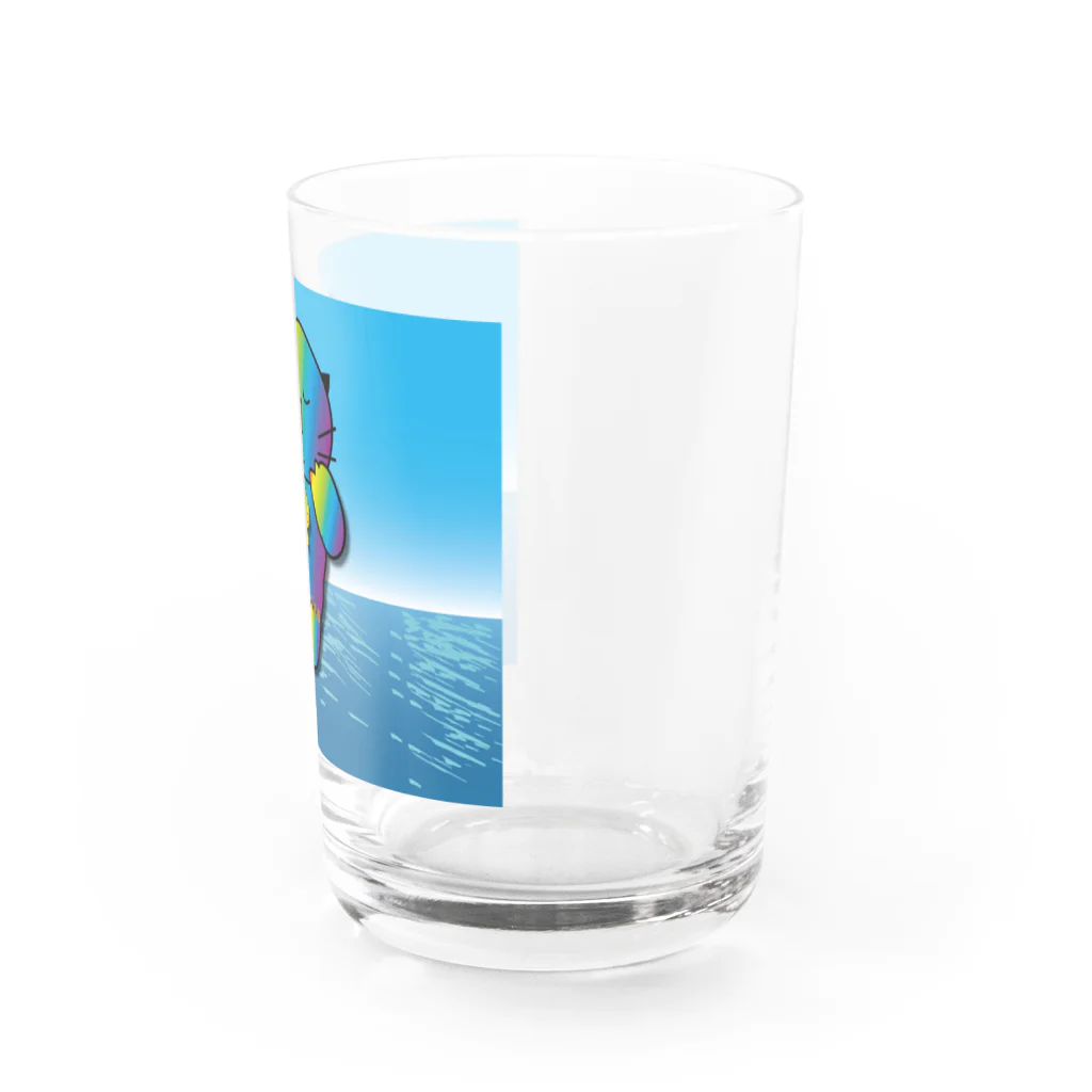 Drecome_Designの【レインボーカラー】おねんね海獺(ラッコ)親子 Water Glass :right
