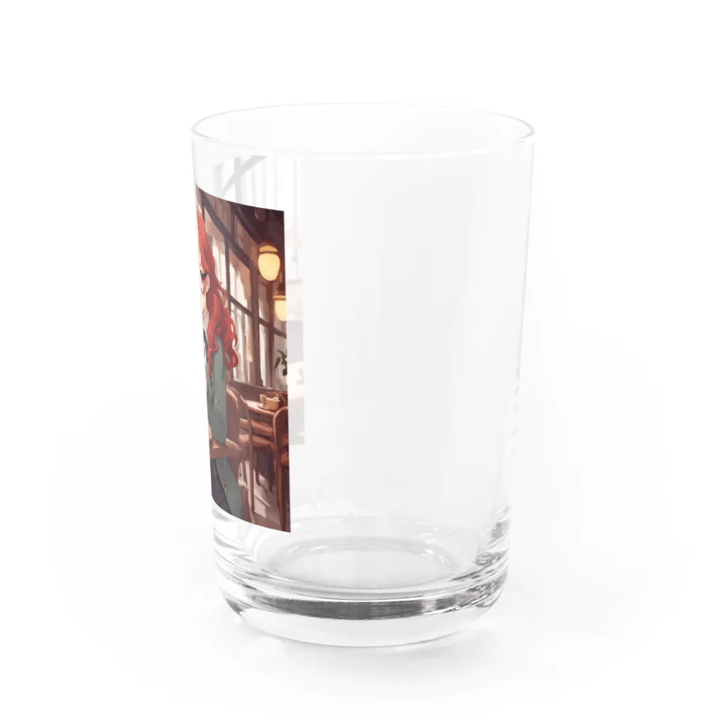 プリンゴブリンの赤毛の読書メガネさん Water Glass :right