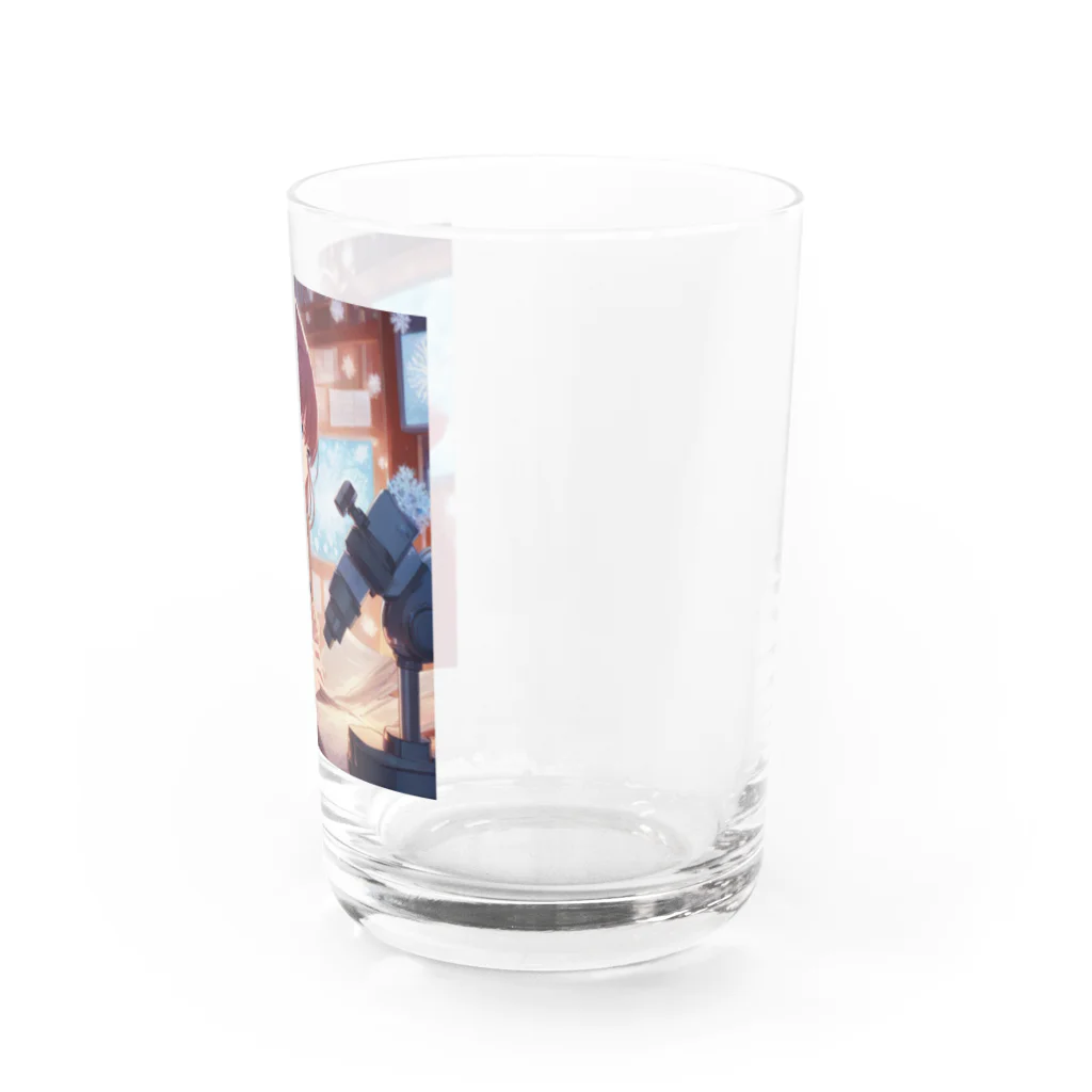 aoicanonの雪の結晶を研究する女性 Water Glass :right