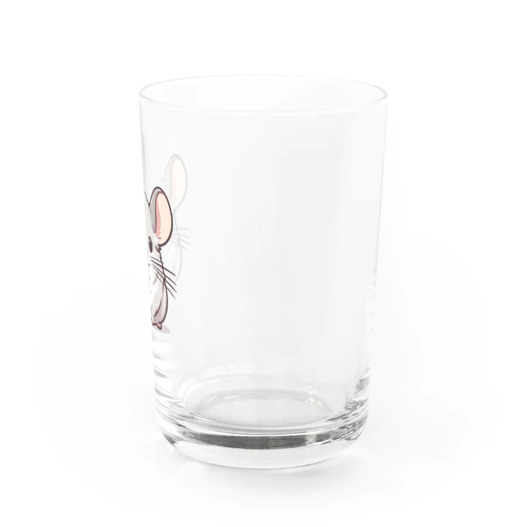 もふっとチンチラ🐭のチンチラ（シナモン） Water Glass :right