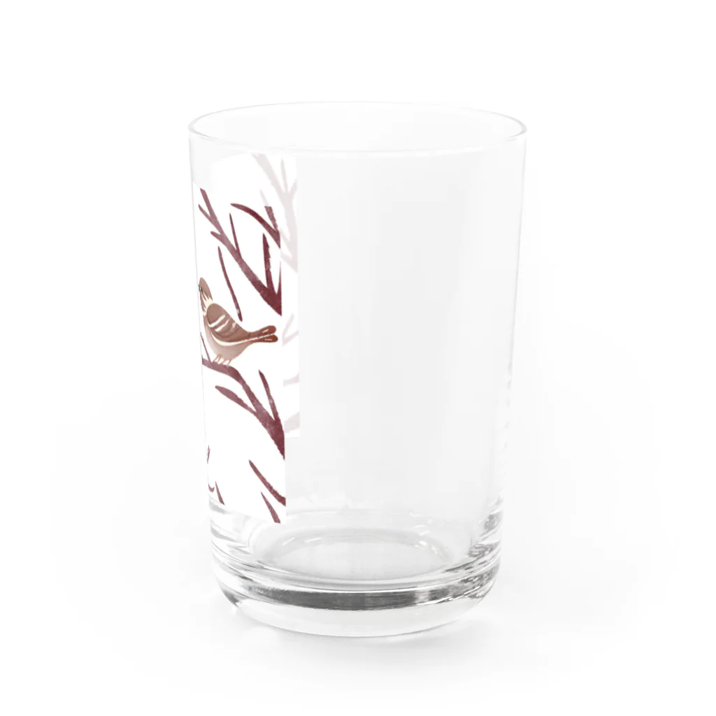 五木武利@楽して生きるの雪と雀 Water Glass :right